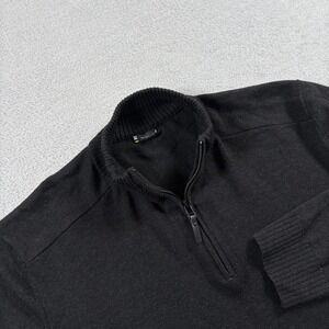 Smartwool Sweater Mens 2XL Black Merino Wool Mock Neck Outerwear Quarter Zip